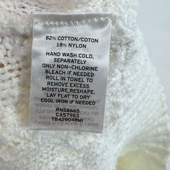 Treasure & Bond Sweater Womens Med White Long Sleeve Pullover Mock Neck Raw Hem - Picture 8 of 8